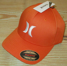 MENS HURLEY ORANGE HAT FLEX FIT FITTED CAP SIZE L/XL