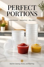 10 Plastic Condiment Cups With Lids