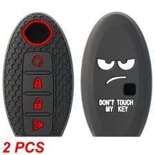 2x Silicone Car Key Fob Case Cover For Nissan Rogue Frontier Kicks Versa
