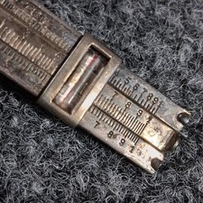 Slide Rule Tie Clip Vintage HEAVY Patinated Sterling Silver Japan 925 Math