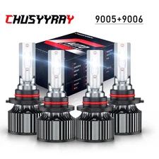 9006 9005 LED Headlight KIT Combo Bulbs 6000K High Low Beam Super Bright White