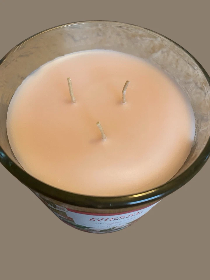 Jar Candle Cherry Blossom  14 Oz Scented 3 Wick Essential Oils Fall Autumn — 第 2/2 张图片