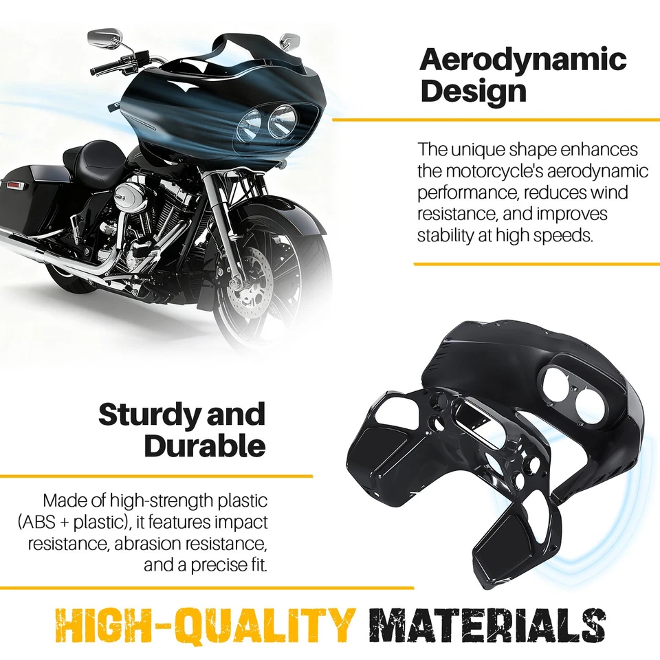 Carenado interior y exterior negro vivo para Harley Davidson Road Glide FLTR 1998-2013 Foto 2 de 4