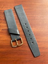 Cinturino vintage OMEGA 1940/50 in pelle 17,5 mm per fibbia 15 mm grigio