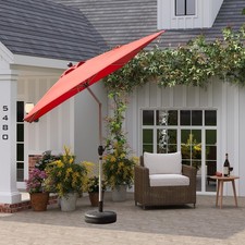 6.5' x 10' Rectangular Patio Umbrella Table Umbrella with 8 Sturdy Ribs Tilt