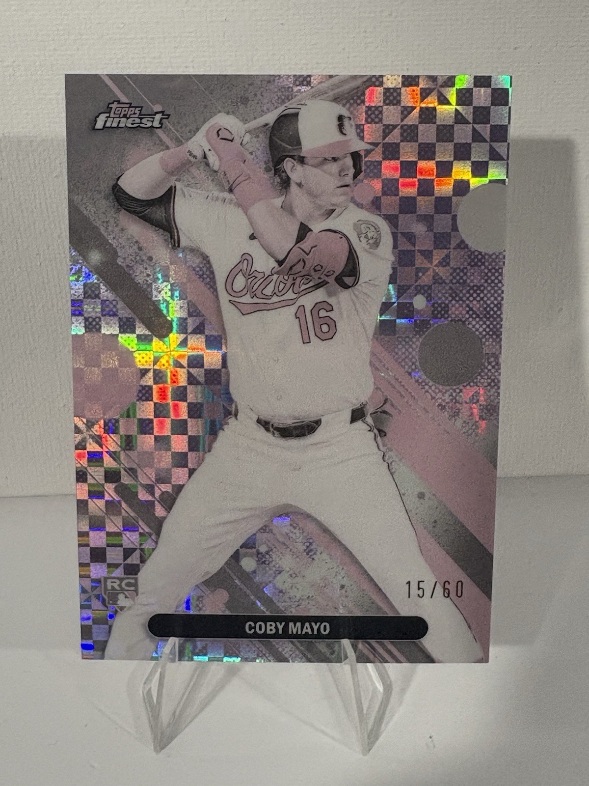 2025 Topps Finest - Common Coby Mayo #26 Pearl Checkerboard Refractor /60 (RC)