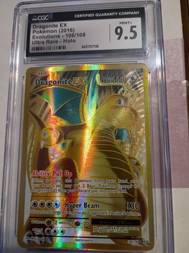 2016 Pokemon Dragonite EX Evolutions Full Art 106/108 CGC 9.5