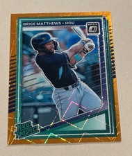 Brice Matthews 2025 Panini Donruss Orange Optic Refractor Rated Prospect -Astros