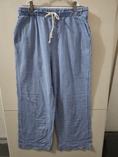 J Crew Pants Womens M Blue Wide Seersucker Pu...