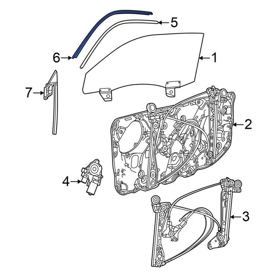 For Dodge Charger Daytona 2024 Dodge 68591415AB Left Door Glass Seal Foto 2 de 2