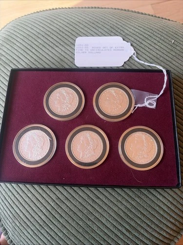 Box Set Of Extra Fine Uncirculated Morgan Silver Dollars