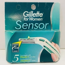 5-Pack of Gillette Sensor for Women Razor Blade Refills Cartridges NON-EXCEL