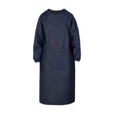 Denim Work Apron Coat Sturdy Workwear Oversized Pockets for Welders