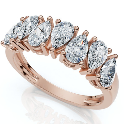 1 1/5Ct Pear Shape Diamond Wedding Anniversary Ring 14k Gold Lab Grown EF/VS