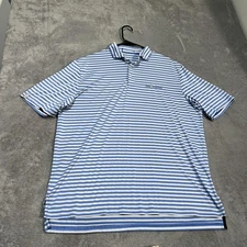 RLX Ralph Lauren Polo Shirt Mens XL Blue White Striped THE PLAYERS Golf TPC