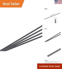 4-Piece 6mm x 300mm Carbon Fiber Rods - Lightweight and Durable for RC Projects