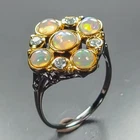 Handmade Natural Opal Ring 925 Sterling Silver Size 8 /R472491