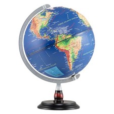 12" Illuminated World Globe, Desktop Globe w/ Raised Relief,LED Lights,Time Zone