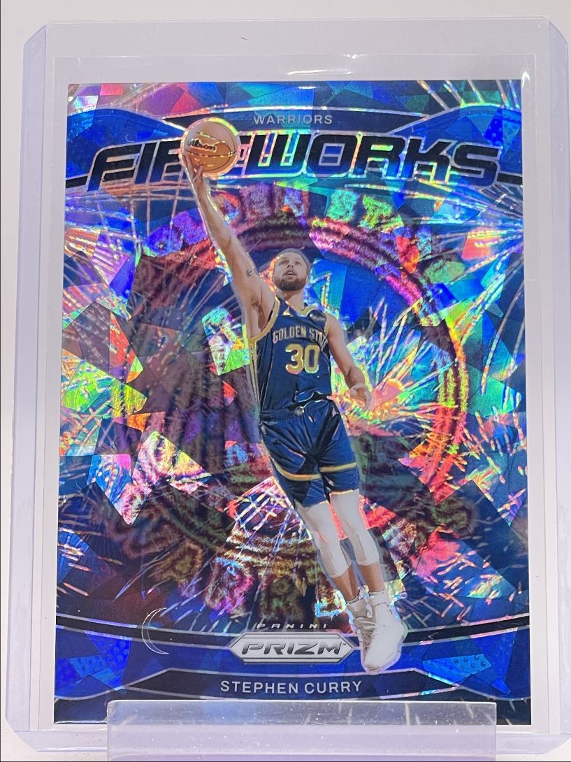 STEPHEN CURRY 2024-25 PANINI PRIZM FIREWORKS BLUE ICE WARRIORS /125 Q4856