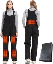 Heated Winter Overalls for Women, Womens Waterproof Insulated Snow Bibs, Lightwe