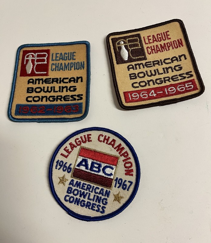 3 Vintage American Bowling Congress Patches. 1960’s. Collectible Memorabilia