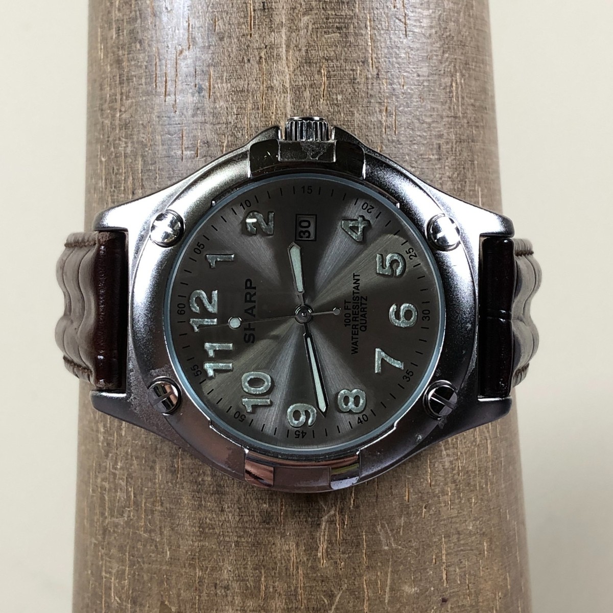 WATCH CRAFT 腕時計 12 シルバー ブラウン　クオーツ Sharp Men SHP2073 Dress Sunburst Brown Leather Quartz Analog 39mm