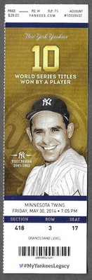 May 30 2014 New York Yankees vs Minnesota Twins ticket stub YOGI BERRA