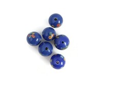 Vintage Blue Japanese Millefiori Bead Lot, Lampwork Glass, Tombo Dama