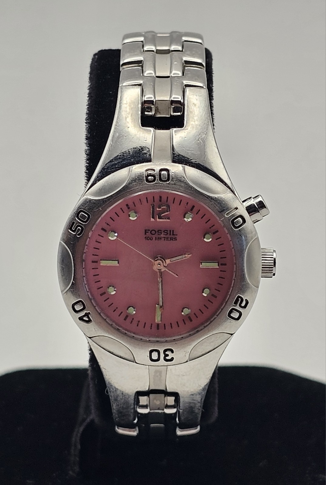 Fossil Blue AM-3904 ~Women's ~27mm~ Pink Dial~New Battery
