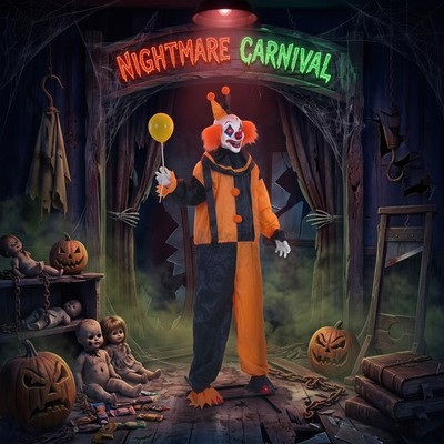 Lebensgroßer animierter Clown Halloween Dekoration Grusel Halloween Animatronics