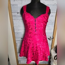 Vtg 90's Pink Floral Satin Slip Dress