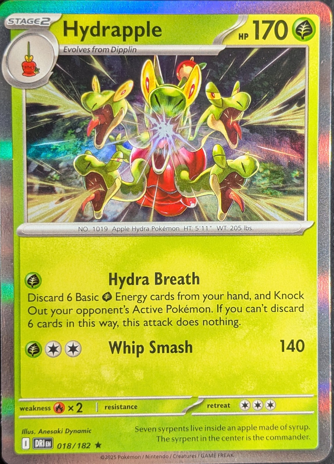 Hydrapple 18/182 Rare Holo Destined Rivals - Pokemon TCG - Mint