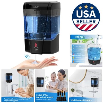Space-Saving 600ml Touchless Soap Dispenser - Ideal for Commercial and Home Use