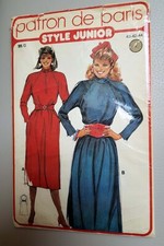 PATRON DE PARIS 99 Style Junior ROBE DROITE Couture Vintage Tailles 40-42-44