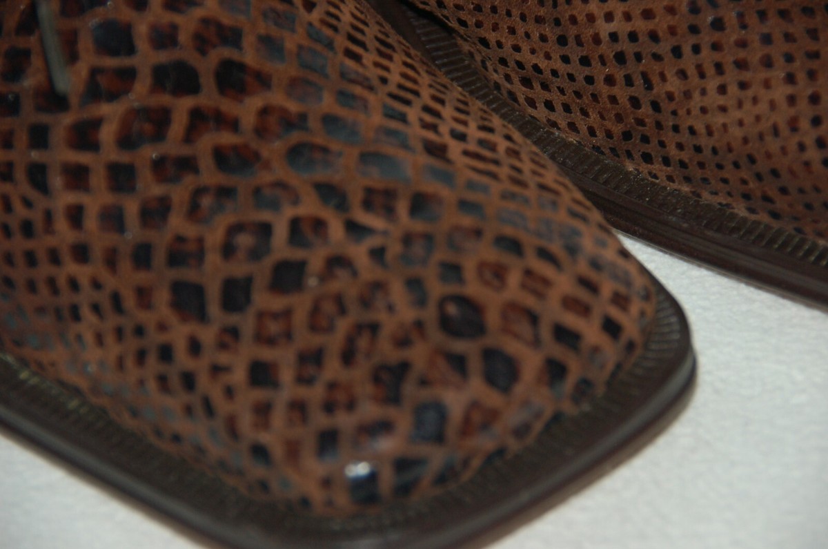 Men Dress Shoes Leather Brown Snake Print Emilio Franco Sz 8  display picture 1