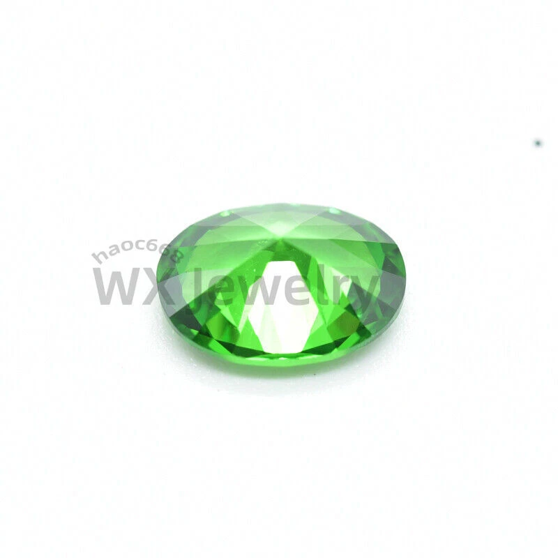 Piedras preciosas sintéticas de alta calidad sueltas circonitas cúbicas 2x3mm-13x18mm corte ovalado verde Foto 4 de 4
