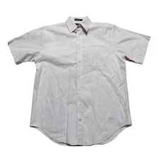 Daniel Cremieux Shirt Mens Medium Pink Short Sleeve Classic Fit Button Up Casual