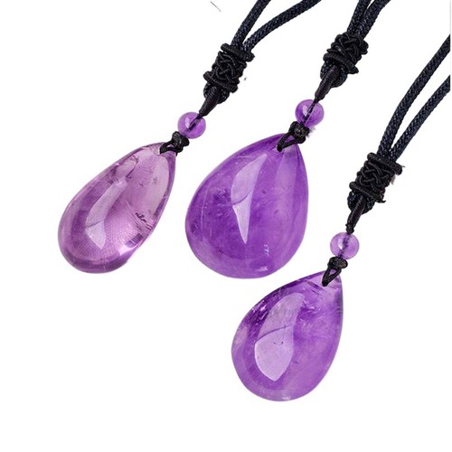 Colgante Teradrop Cristal Cuarzo Amatista Natural Mujer Hombre Collar Regalo Curación - Imagen 11 de 15