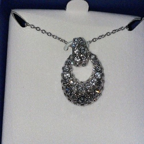 NIB Swarovski Rarely Ragtime Pendant Necklace Crystal Stainless Steel Sparkle - Picture 5 of 10