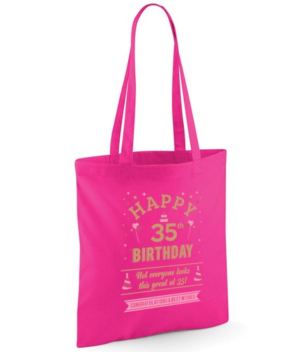 35th Birthday Gift Bag Age 35 Gift Idea Foldable Happy Birthday Present Keepsake - Picture 14 of 18