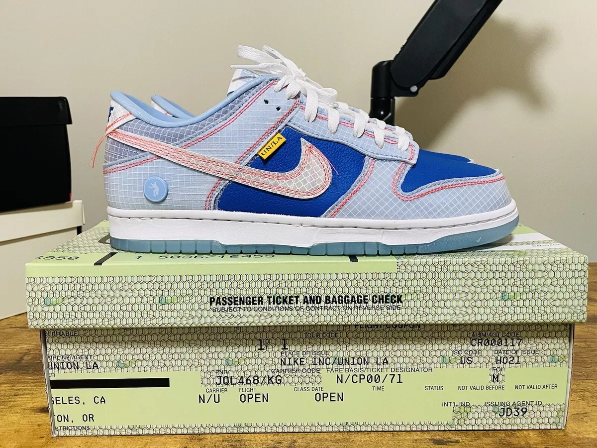 Size 10 - Nike Dunk Low x Union LA Passport Pack - Argon *CUT*