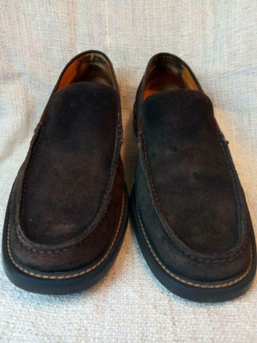A Testoni Moc Toe Slip On Loafer Shoes 9 Casual A Testoni Brown Suede Leather Moc Toe Slip On Loafer Shoes  main image 4