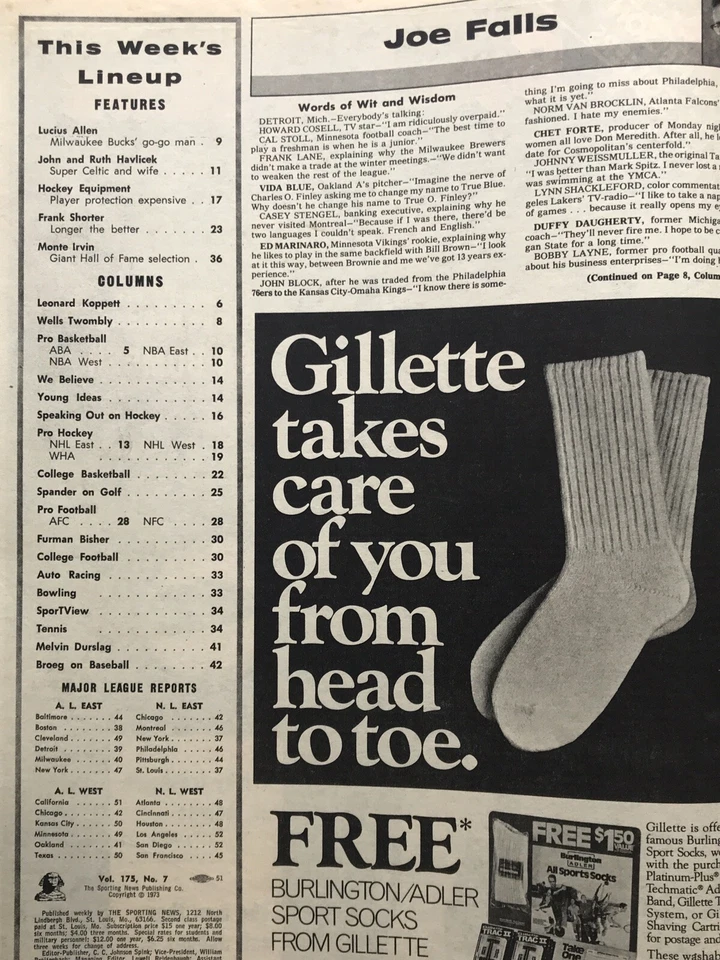 The Sporting News Feb 24 1973 - George McGinnis -Indiana Pacers- Basketball TSN - Image 2 of 4