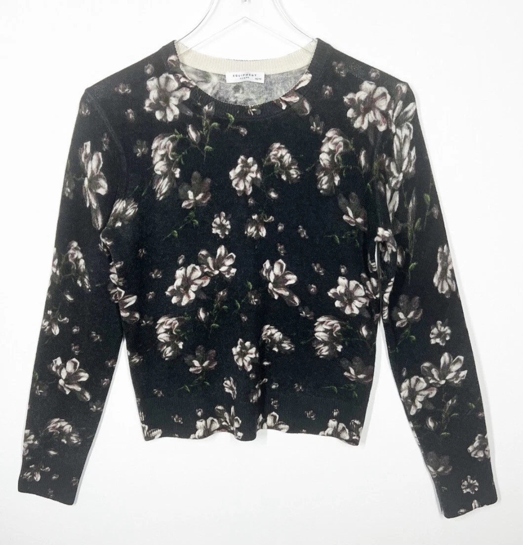Equipment Femme Floral 100 Cashmere Shirley Crew Sweater Size XS
