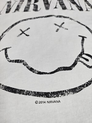 T-shirt H&M Divided XL Blanc - Motif Nirvana 100% Coton Pour Homme