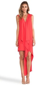 bcbg cascade ruffle dress