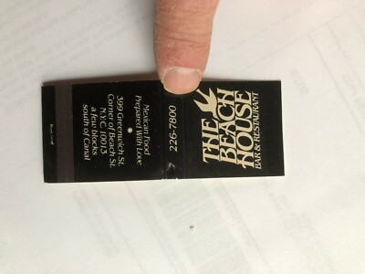 OLD Vintage''The BEACH HOUSE''Restaurant New York Cityunused matchbook MADE IN USA