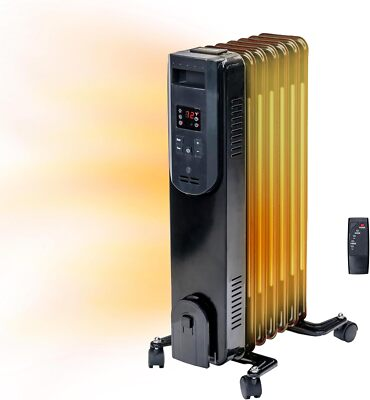 #ad #ad Oil Filled Radiator Heater 1500W Electric Portable Space Heaters for Indoor $89.69