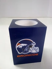 Denver Broncos Candle, LED Flickering 3D Light Votive Style Decor, Blue & Orange