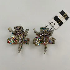 Lele Sadoughi nwt Small Embellished Paper Lily Earrings